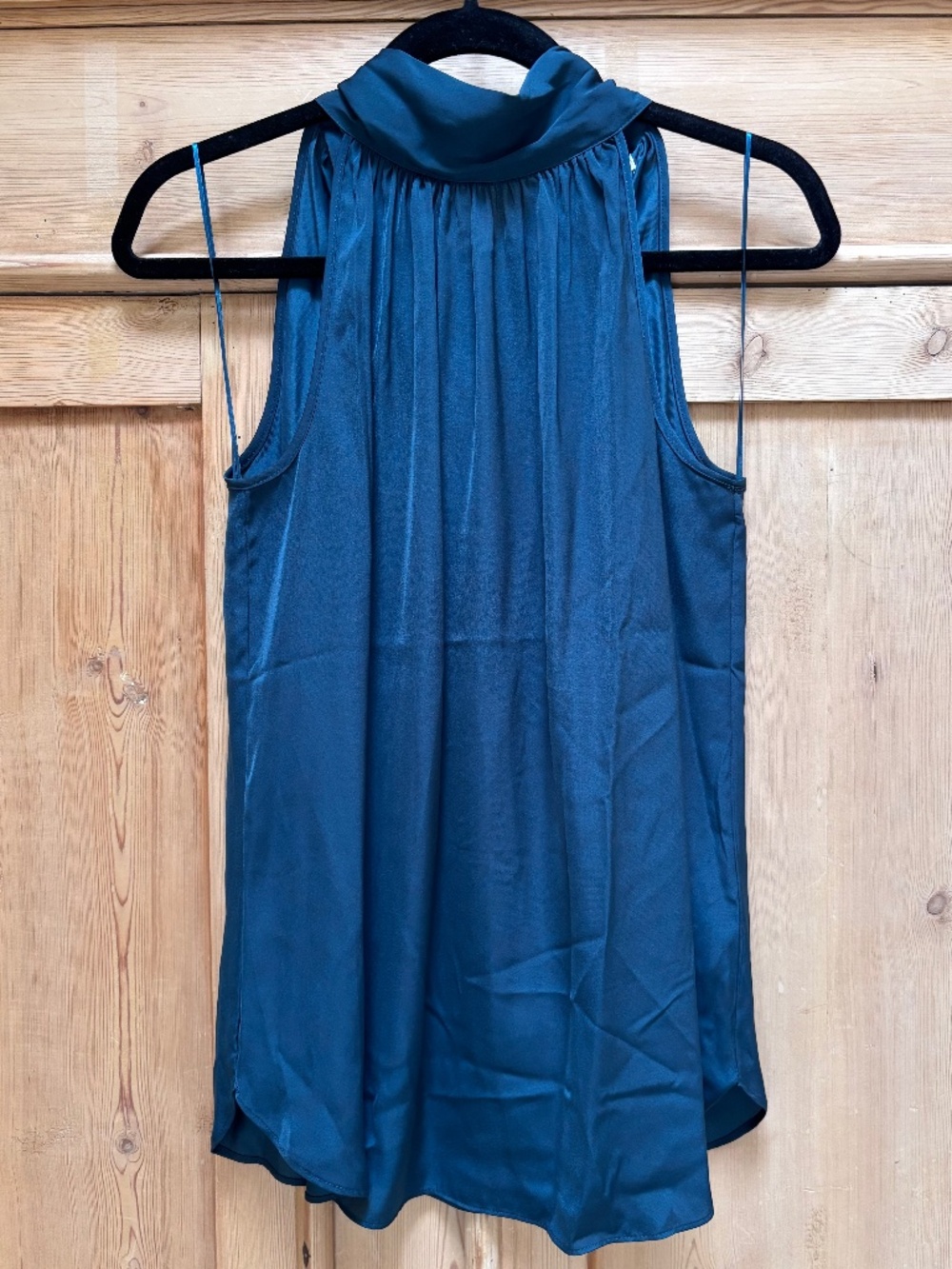 Max Studio Sleeveless High Neck Teal Blouse Size S NWT
